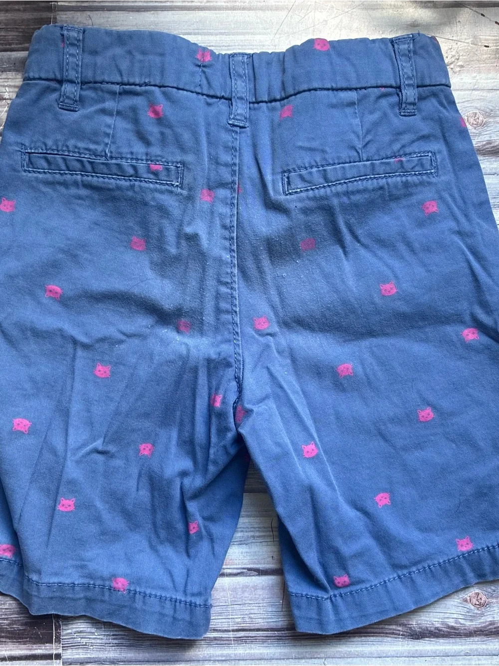 OshKosh B'gosh Navy Blue Shorts with Pink Embroidery